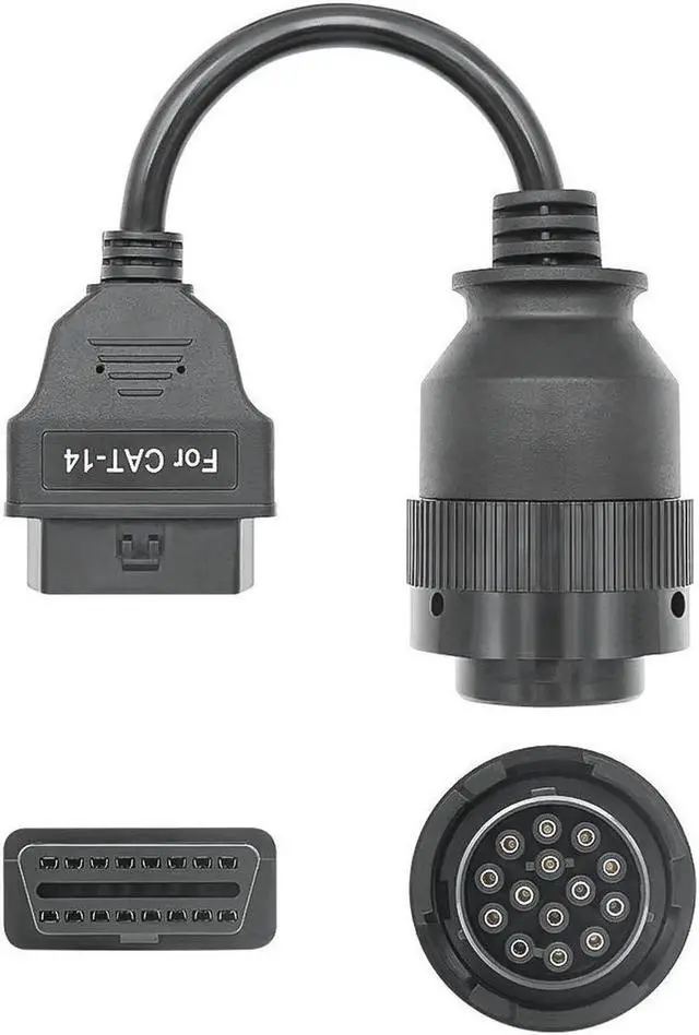 Alt view image 3 of 6 - WISDUM For Cat Truck 14pin OBD To OBD2 16Pin OBD 2 Extension Cable For Cat Truck OBD2 Connector Truck Diagnostic Scanner Tool
