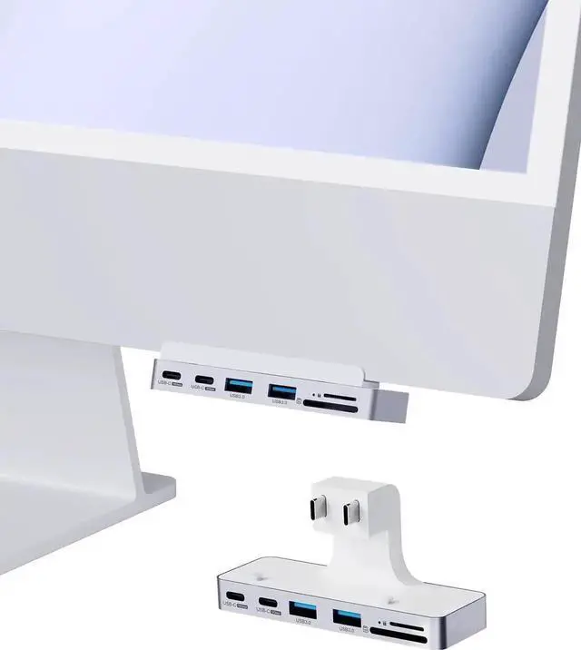 Main image of WISDUM Hagibis iMac Hub with USB C 3.1, USB 3.0 Ports and SD/Micro SD Card Reader, USB-C Clamp Hub USB C Docking Station for 2021 iMac 24 inch (Without HDMI)