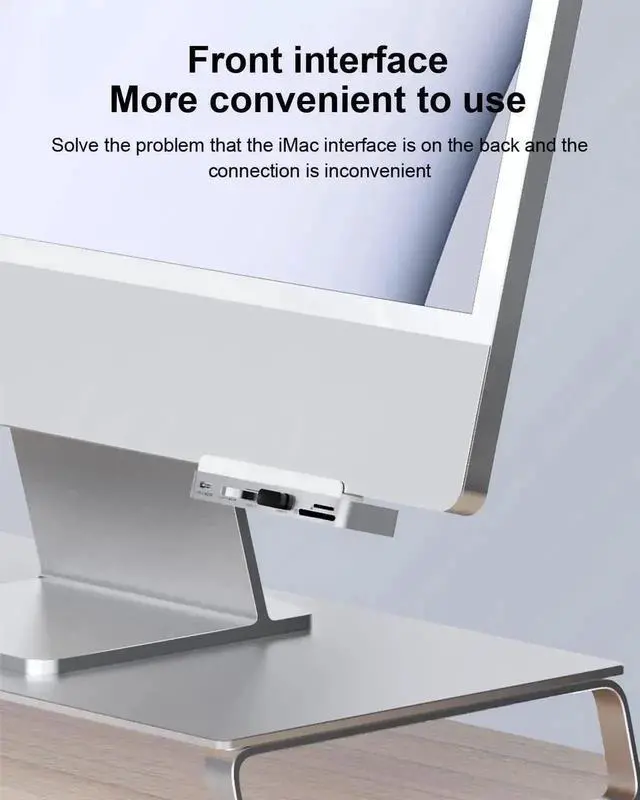 Alt view image 3 of 7 - WISDUM Hagibis iMac Hub with USB C 3.1, USB 3.0 Ports and SD/Micro SD Card Reader, USB-C Clamp Hub USB C Docking Station for 2021 iMac 24 inch (Without HDMI)