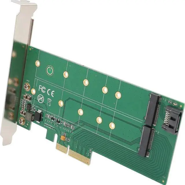 Alt view image 4 of 7 - WISDUM M.2 M-Key SSD PCI-Express 2.0 x4 Adapter or M.2 B-Key SSD to SATA Interface Adapter Card
