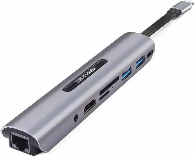 Main image of WISDUM Docking Station Card USB-C 3.0 HUB Type to VGA RJ45 PD Reader Compatible with MacBook Pro USB 4K Splitter (V163B 8in1)