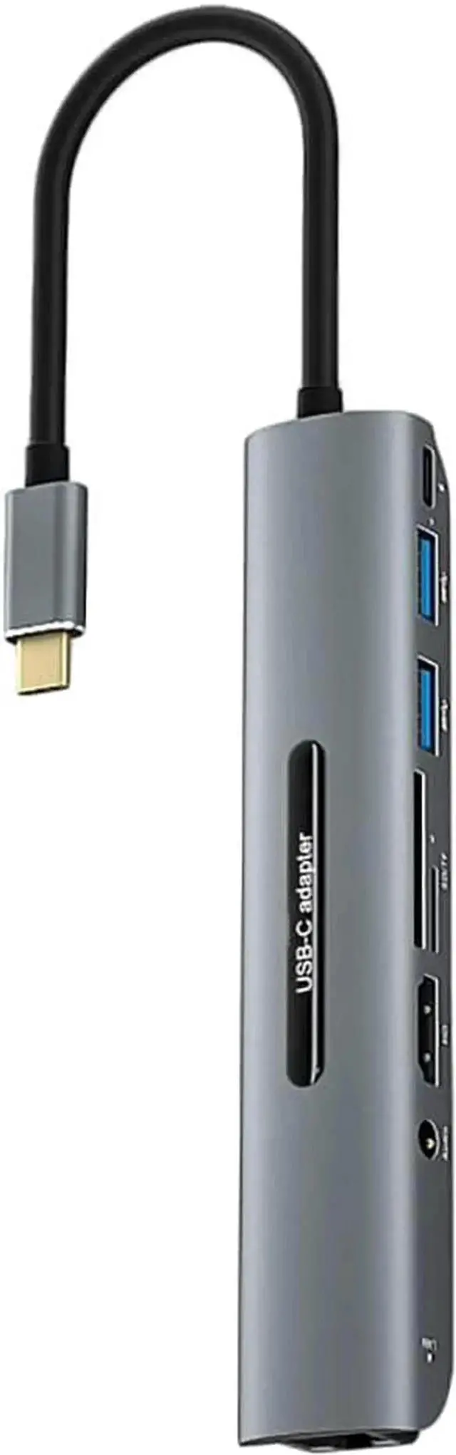 Alt view image 2 of 7 - WISDUM Docking Station Card USB-C 3.0 HUB Type to VGA RJ45 PD Reader Compatible with MacBook Pro USB 4K Splitter (V163B 8in1)