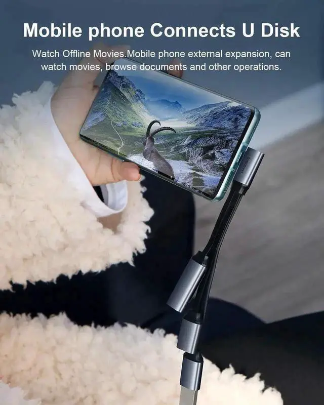 Alt view image 2 of 7 - WISDUM Hagibis USB-C Hub, Type-C Cable OTG Adapter with USB 3.0, USB 2.0, USB C Portable Extension Cable for MacBook Pro, iPad Pro, ChromeBook, XPS, Samsung Galaxy S10/S9, Surface (USB x 3)