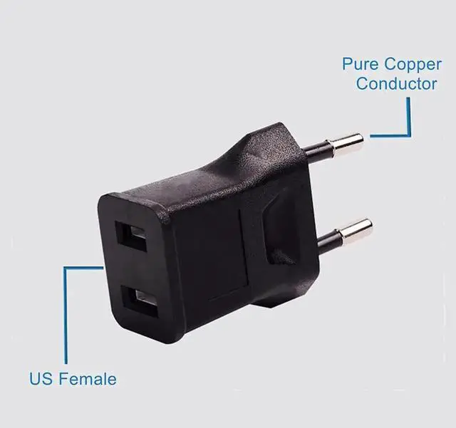 Alt view image 4 of 4 - WISDUM US Outlet Converter 250V US Travel Plug Adapter Universal (US to Europe plug adapter)