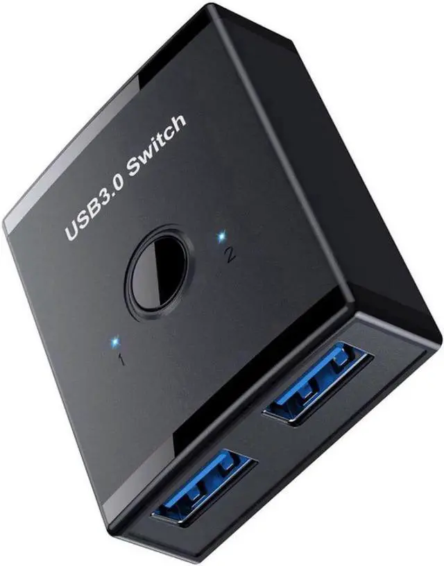 Main image of WISDUM KVM USB 3.0 Bidirectional Switch Selector 2 to 1 PCs Sharing or 1 to 2 Hub for Keyboard Mouse Scanner Printer