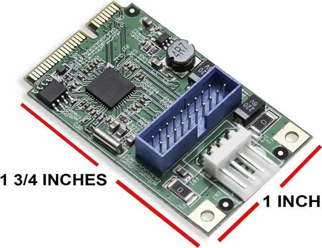 Alt view image 4 of 7 - WISDUM 19-Pin USB 3.0 Header Mini PCI-Express Card with Female USB 3.0 Cable SD-MPE20142