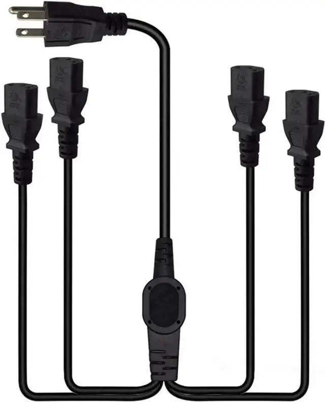 Alt view image 5 of 5 - WISDUM Heavy Duty Nema 15 Amp to 20 Amp Household AC Power Extension Cord UL/ETL Listed Nema 5-15P/5-20P to 5-15R/5-20R AC Plug Adapter 18AWG 125V 15A (3FT 5-15P to 4 * 5-15R ETL)