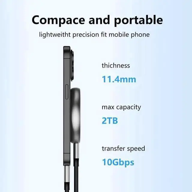 Alt view image 3 of 7 - WISDUM SSD Enclosure, External, 10Gbps M.2 NVMe to USB Adapter/Reader, Support M and B&M Keys, Size 2230/2242