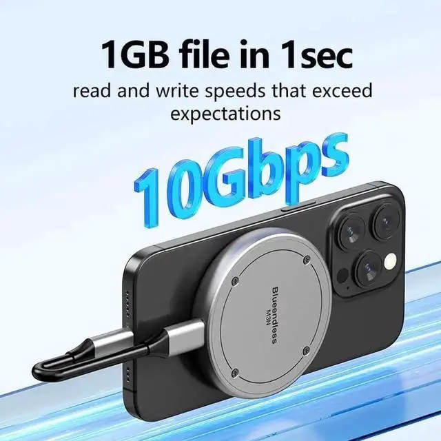 Alt view image 2 of 7 - WISDUM SSD Enclosure, External, 10Gbps M.2 NVMe to USB Adapter/Reader, Support M and B&M Keys, Size 2230/2242