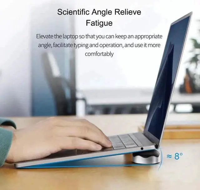 Alt view image 7 of 7 - WISDUM Laptop Cooling Pad, Hagibis Ergonomic Laptop Stand Small Invisible Cooler Ball Portable Magnetic Foot Heat for MacBook Pro Computer