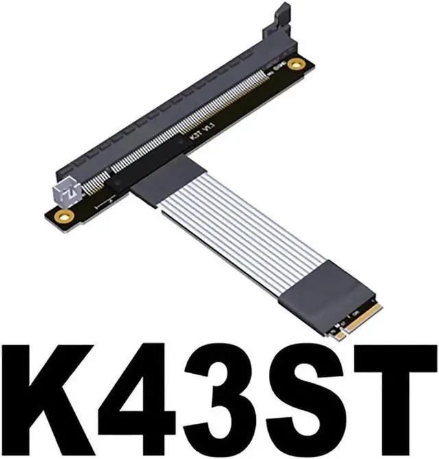 Alt view image 4 of 7 - WISDUM M.2 NGFF NVMe to PCIE x16 Extension Cable 64G/BPS for STX Motherboard Graphics Card M.2(Ultra SSD, M-Key) NVMe Slot Extension (25cm,K43ST)