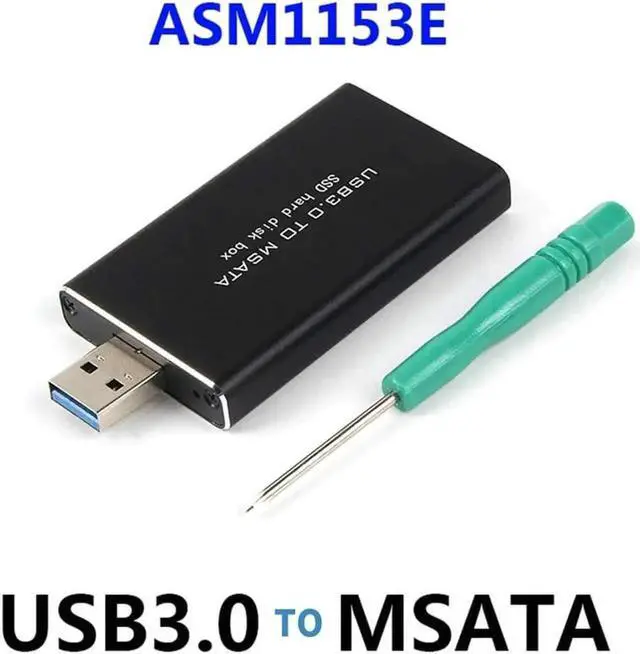 Alt view image 5 of 5 - WISDUM 5Gbps USB 3.0 to mSATA SSD Enclosure with ASM1153E Chip Support UASP Trim for mSATA Internal Solid State Drive Hard Drive