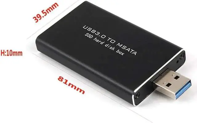 Alt view image 2 of 5 - WISDUM 5Gbps USB 3.0 to mSATA SSD Enclosure with ASM1153E Chip Support UASP Trim for mSATA Internal Solid State Drive Hard Drive