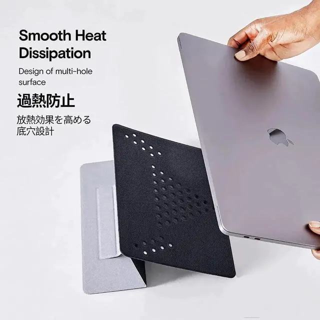 Alt view image 3 of 7 - WISDUM MOFT Invisible Laptop Stand, Lightweight Non-Adhesive 2-Height, Easy Switch Between Devices Computer Desk Stand Fits All Laptops up to 17\u201d