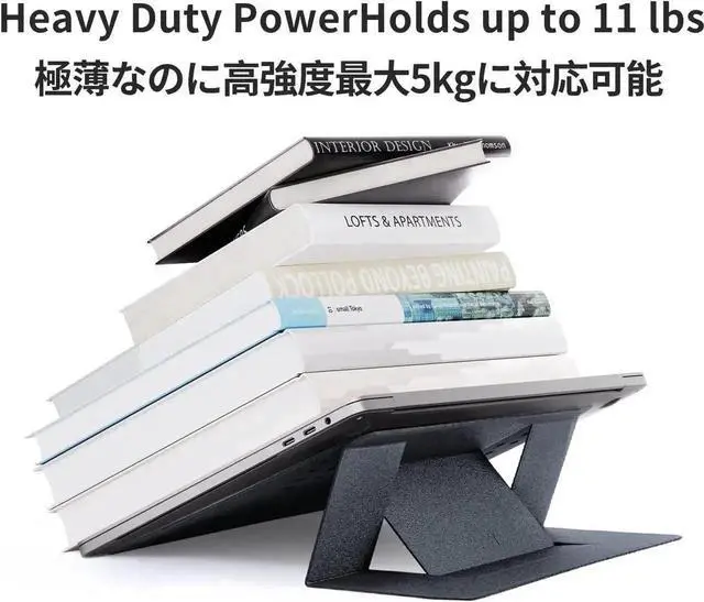 Alt view image 5 of 7 - WISDUM MOFT Invisible Laptop Stand, Lightweight Non-Adhesive 2-Height, Easy Switch Between Devices Computer Desk Stand Fits All Laptops up to 17\u201d