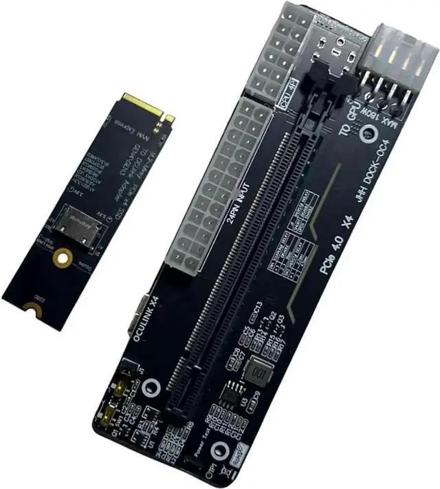 Alt view image 3 of 6 - WISDUM M.2 M-Key to PCIE 4.0X4 External Graphics Card Stand Bracket Compatible with Oculink/M.2 NVMe Laptop eGPU GDP Handhelds (Dock-OC4+ACB1)