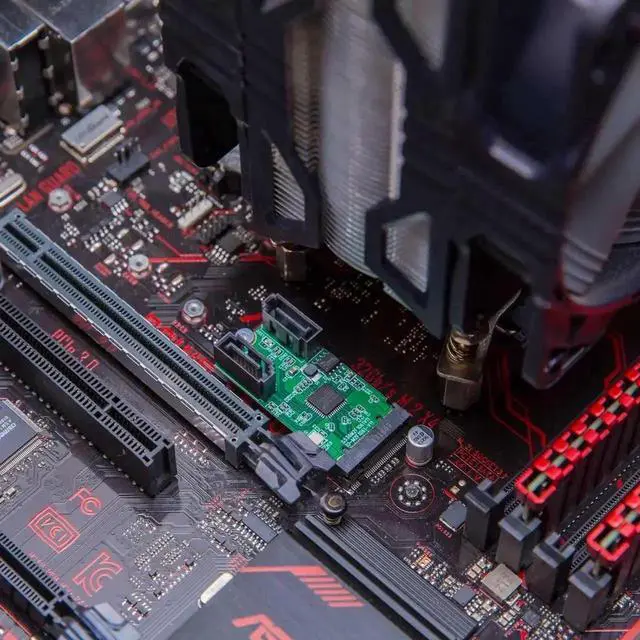 Alt view image 4 of 5 - WISDUM M.2 B+M Key 22x42 PCIe Bus to 2 Ports SATA 6 G III RAID Expansion Card Chipset ASM1061R, M.2 M-Key/B-Key SI-ADA40126