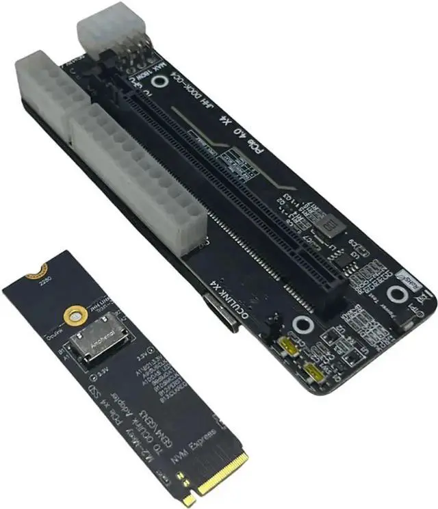 Alt view image 3 of 6 - WISDUM M.2 M-Key to PCIE 4.0X4 External Graphics Card Stand Bracket Compatible with Oculink/M.2 NVMe Laptop eGPU GDP Handhelds (Dock-OC4+ACB2)