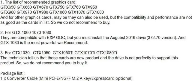 Alt view image 5 of 6 - WISDUM PCIE EXP GDC External Laptop Video Card Dock Graphics Card Laptop Docking Station for Beast Mini PCI-E/NGFF M.2 / Expresscard (Only NGFF M.2 A-Key Cable)