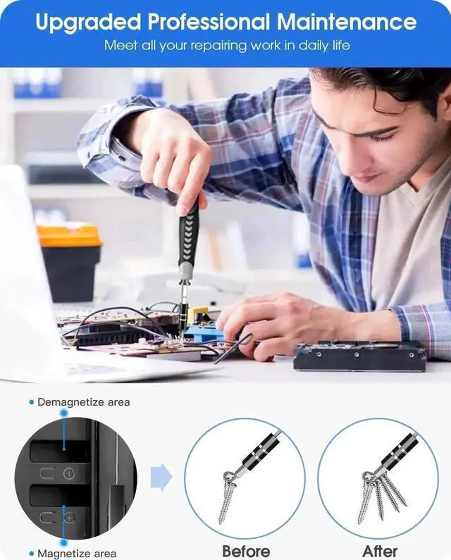 Alt view image 5 of 6 - WISDUM Precision Screwdriver Set, Laptop Repair Tool Kit, Kingsdun 130 in 1 Professional Computer Magnetic Screwdrivers Kit with 120 Bits Torx Star Screwdriver for PC, Xbox, Phone, Switch, Rc Car DIY