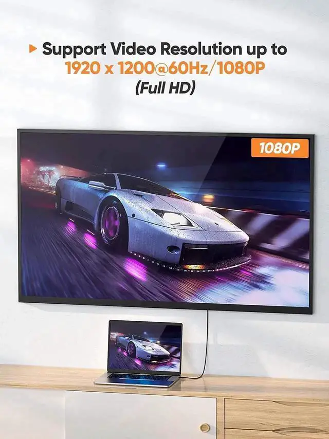 Alt view image 5 of 5 - WISDUM DisplayPort to VGA Cable 6ft Bundle with with 5-in-1 USB C Hub with 4K 60Hz HDMI, 100W Power Delivery, 3 USB 3.0 Data Port for MacBook Pro/Air 2020, IPad Pro/Air 2020 and More