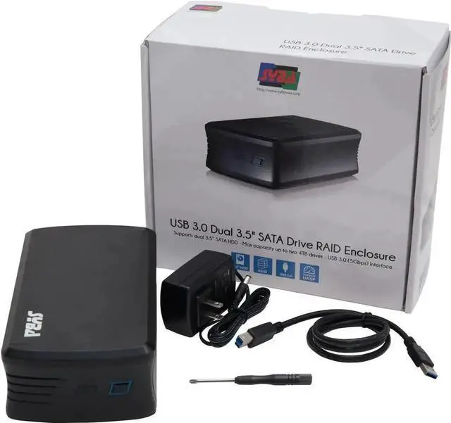 Alt view image 3 of 7 - WISDUM USB 3.0 Dual 3.5" SATA Drive RAID Enclosure, Black