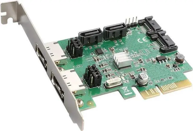 Alt view image 6 of 6 - WISDUM 4 Port SATA III Raid Hyper Duo PCIe 2.0 x 2 Card