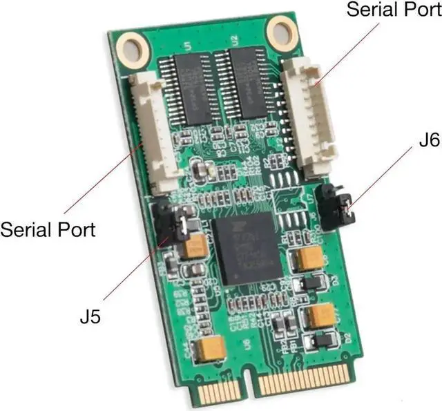 Alt view image 6 of 7 - WISDUM 2 Port Serial DB9 Mini PCIe Controller Card (RS-232)