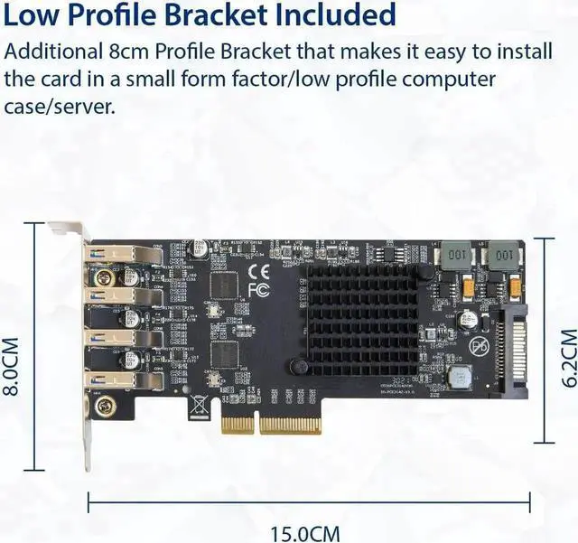 Alt view image 5 of 5 - WISDUM USB 3.1 Gen 2 10 Gbps 4 Port Type-A PCI-e 3.0 x4 ASMedia ASM3142 Controller,SI-PEX20233