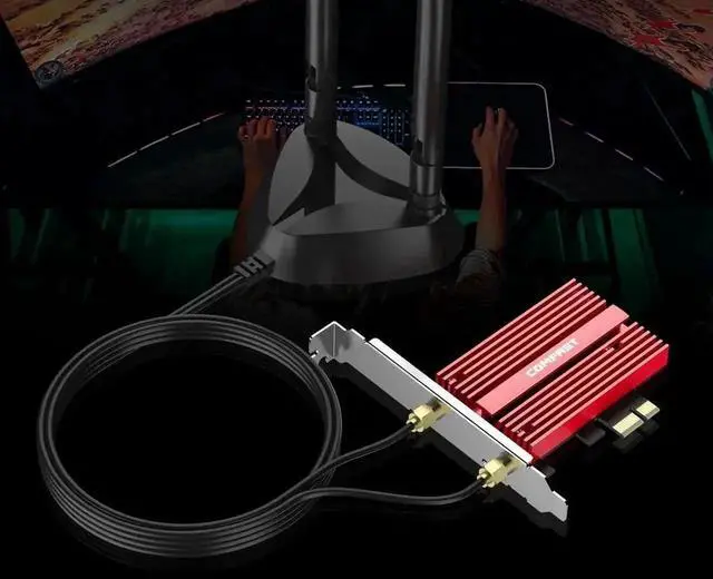 Alt view image 4 of 5 - WISDUM band 3000Mbps Wifi 6 AX200NGW PCI-E 1X Wireless Adapter 2.4G/5Ghz 802.11ac/ax Bluetooth 5.0 For Win10 AX200 Network Card