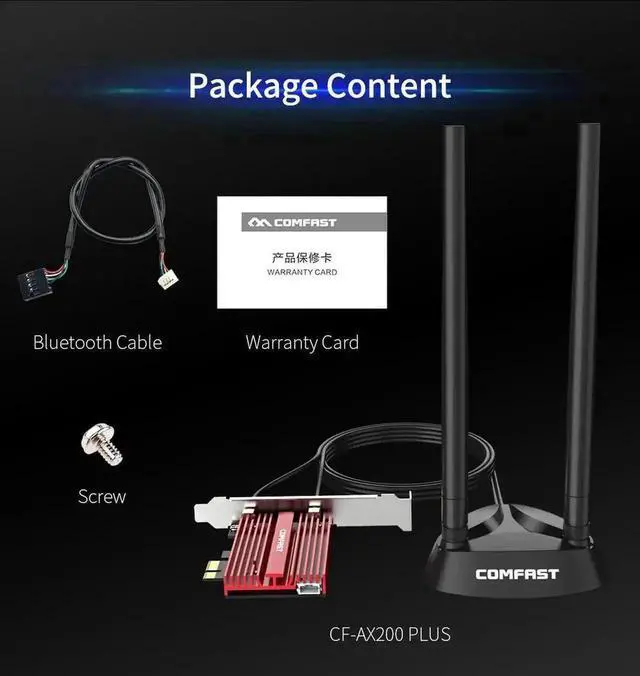 Alt view image 2 of 5 - WISDUM band 3000Mbps Wifi 6 AX200NGW PCI-E 1X Wireless Adapter 2.4G/5Ghz 802.11ac/ax Bluetooth 5.0 For Win10 AX200 Network Card