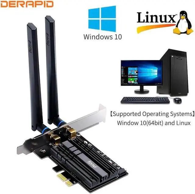 Alt view image 4 of 5 - WISDUM band 3000Mbps AX200 Desktop PCIE Wireless Adapter Wi-Fi 6 AX200NGW 2.4Gbps 802.11 ac/ax BT 5.0 FV-AX3000 Network Wlan