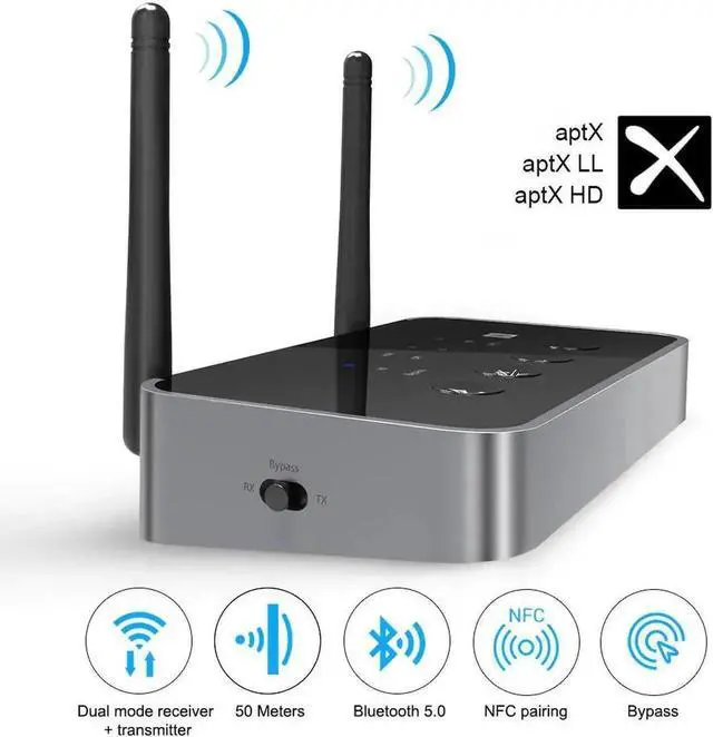 Main image of WISDUM T04 3 in 1 Bluetooth 5.0 Audio Transmitter Receiver Wireless Adapter Optical /3.5mm AUX/SPDIF for TV Headphones