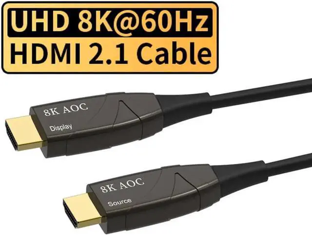 Main image of WISDUM Ultra AOC High Speed HDMI Cable - 16 Feet - Black, 8K@120Hz, Dynamic HDR, 48Gbps, Fiber Optic, Earc, AOC, Ycbcr 4