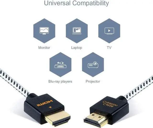 Alt view image 4 of 7 - WISDUM 10FT HDMI Male to Male Cable Bundle with Active DisplayPort to HDMI Adapter 4K@60Hz
