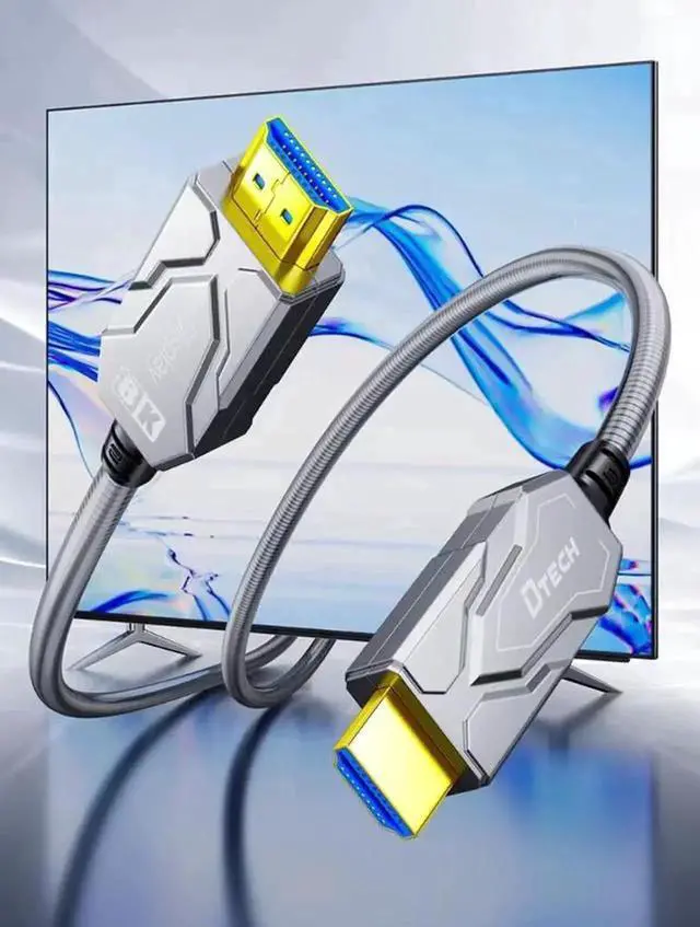 Alt view image 2 of 7 - WISDUM Fiber Optic HDMI 2.1 Cable 50 FT, in Wall - 48Gbps Outdoor Armoured HDMI 2.1 Cable 8K@60Hz,4K@120Hz Dynamic HDR, eARC for RTX 3080/3090 Xbox Series X PS5 Denon AV Receiver L-G Sam-sung S-ony TV