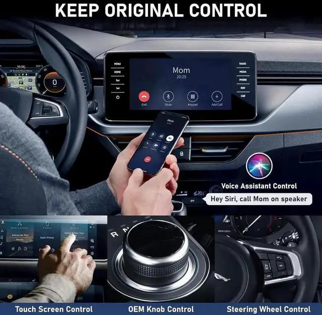 Alt view image 6 of 7 - CarPlay Wireless Adapter for Factory Wired CarPlay 2024 Upgrade Plug & Play Dongle Converts Wired to Wireless for Cars from 2015 & iPhone iOS 10+ Black