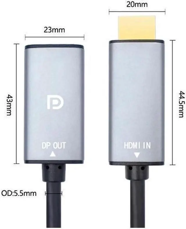 Alt view image 3 of 5 - 1ft HDMI to DisplayPort Adapter 4K@60Hz High Speed HDMI Male to DP Female Converter Cable Compatible for PC Graphics Card Laptop Mini NS PS5/4 Xbox One/360