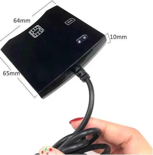 Alt view image 3 of 6 - EMV SIM eID Smart Chip Card Reader Writer Programmer #N68 DOD Military USB Common Access CAC Smart Card Reader + SDK Kit, Compatible Windows (Black)