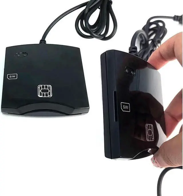 Alt view image 2 of 6 - EMV SIM eID Smart Chip Card Reader Writer Programmer #N68 DOD Military USB Common Access CAC Smart Card Reader + SDK Kit, Compatible Windows (Black)