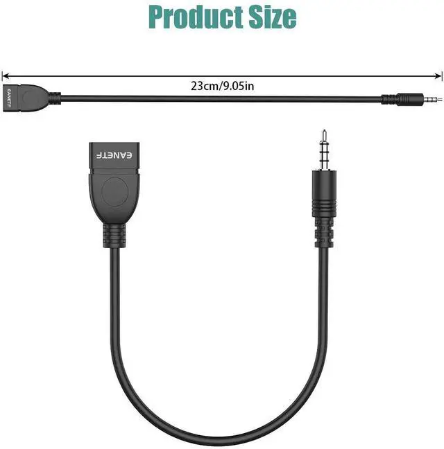 Alt view image 5 of 7 - USB to Aux Audio Adapter, 2PCS 3.5mm Male to USB Female for Playing Music with U-Disk in Your Car,orked only When Your CAR 3.5mm AUX Port Must has Audio decoding Function- No Power Supply