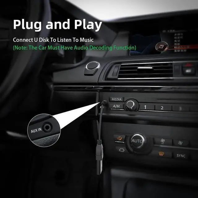 Alt view image 7 of 7 - USB to Aux Audio Adapter, 2PCS 3.5mm Male to USB Female for Playing Music with U-Disk in Your Car,orked only When Your CAR 3.5mm AUX Port Must has Audio decoding Function- No Power Supply