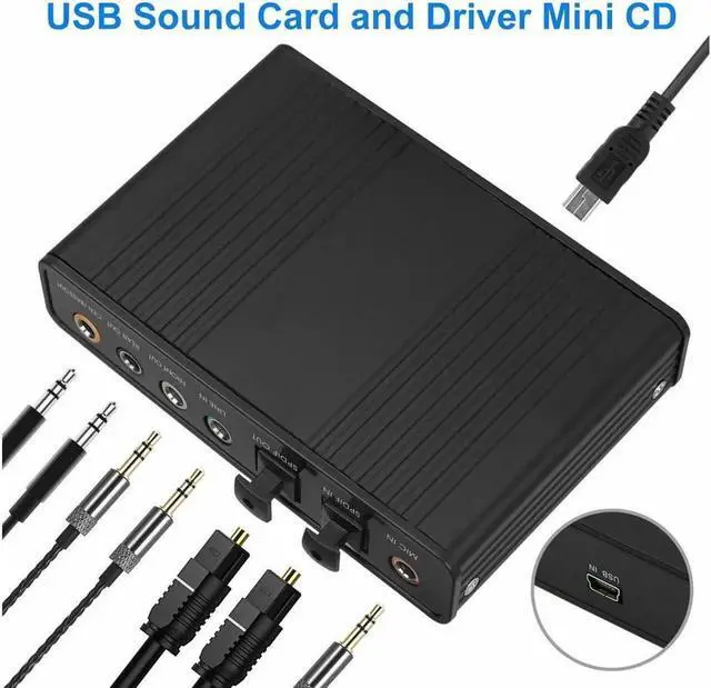 Alt view image 5 of 7 - 6 Channel 5.1 Optical SPDIF Sound Card USB Audio Output Adapter External for PC