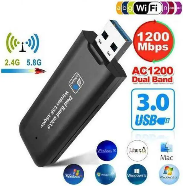 Main image of 1pcs USB 3.0 AC1200 802.11ac WiFi Wireless Adapter 1200Mbps Dual Band Wireless USB Adapter WiFi Network Receiver Adapter 3D11