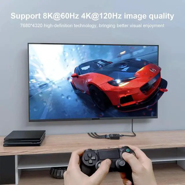 Alt view image 5 of 7 - 3 Port HDMI 2.1 HDR 3In 1Out 8K Switcher with Remote Control Directional 8K@60Hz 4K@120Hz HDR 48Gbps 3D HDMI Video Converter Compatible with PS5 Xbox x HDMI TVs Monitors