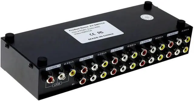 Alt view image 2 of 5 - 8-Way Composite Video Audio 3 RCA AV Switch Switcher Box Selector 8 in 1 Out 8x1
