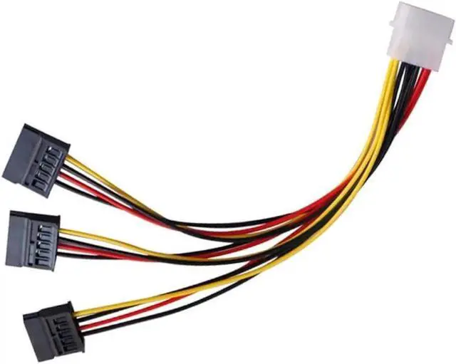 Alt view image 2 of 3 - SATA Adapter Cable IDE 4Pin Male To 3 Port SATA Female Splitter Hard Drive Power Supply Cable SATA Cable 22cm