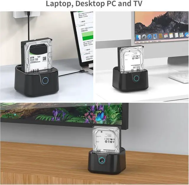 Alt view image 5 of 6 - Single Hard Drive Docking Station USB 3.0 to SATA III for 2.5/3.5 inch HDD SSD, External Hard Drive Dock with UASP (5 Gbps),Support Offline Clone and Max
