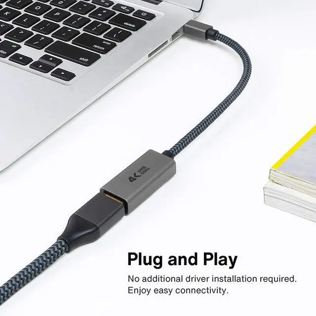 Alt view image 2 of 4 - Mini DP to HDMI Cable 4K@30Hz Mini DisplayPort to HDMI Adapter Cable for Computer/Laptop, High-Definition Video Converter Cord