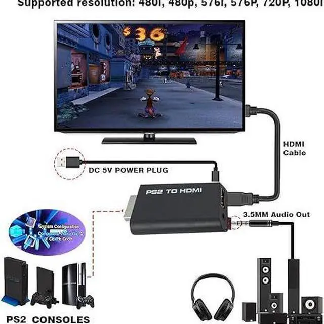 Alt view image 2 of 4 - PS2 to HDMI Converter PS2 to HDTV Adapter with Long Shell Design, 1080P Video Output, Plug-and-Play for PlayStation 2 Consoles